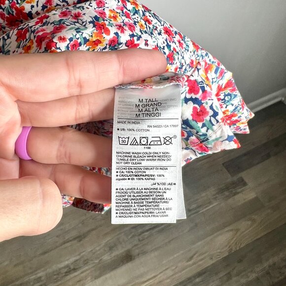 Old Navy Waist-Defined Puff-Sleeve Floral Cotton-Poplin Mini Dress Ditsy Floral - Picture 4 of 5